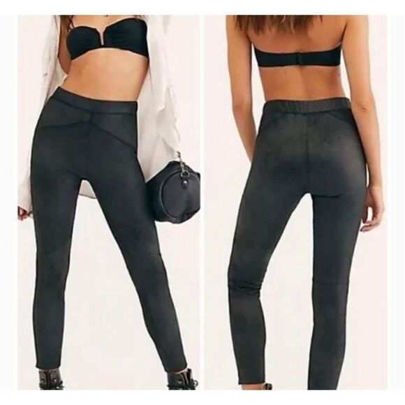 Free People Midnight Vegan Suede Skinny Pants. Size xs - Picture 11 of 11